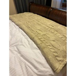 Home Reversible Sherpa Cable Knit Throw Blanket Soft Cozy Warm Winter Fleece